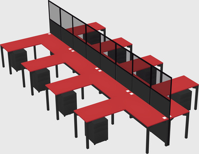 Shared l-shape cubicle