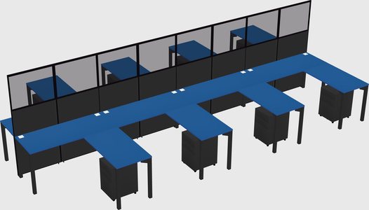 Shared l-shape cubicle