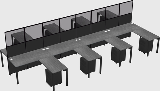 Shared l-shape cubicle