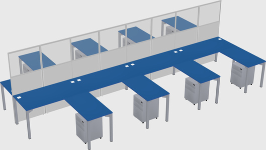 Shared l-shape cubicle