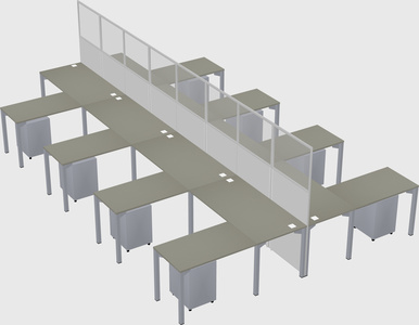 Shared l-shape cubicle