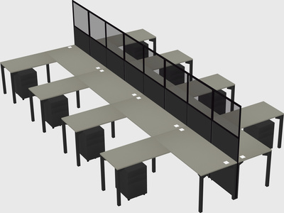 Shared l-shape cubicle