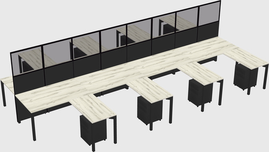 Shared l-shape cubicle
