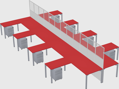 Shared l-shape cubicle