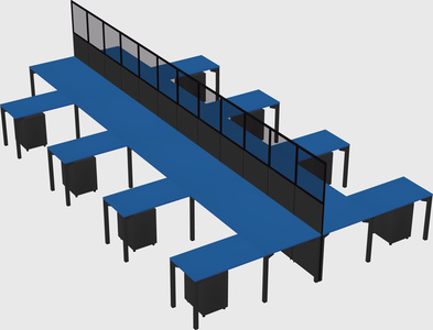 Shared l-shape cubicle