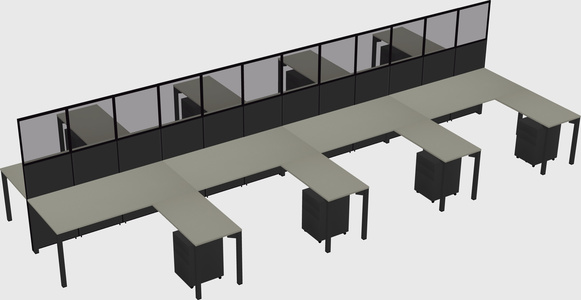 Shared l-shape cubicle