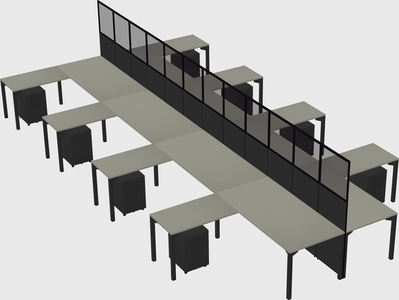 Shared l-shape cubicle
