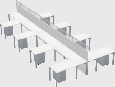 Shared l-shape cubicle