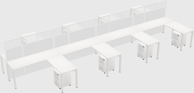 Shared l-shape cubicle