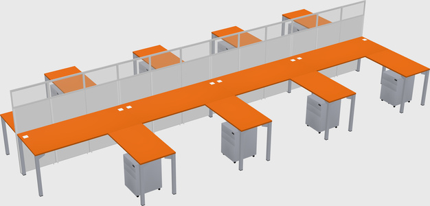 Shared l-shape cubicle