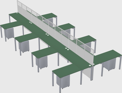Shared l-shape cubicle
