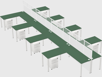 Shared l-shape cubicle