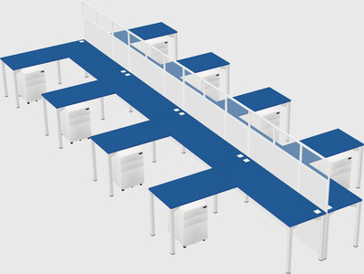 Shared l-shape cubicle