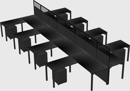 Shared l-shape cubicle