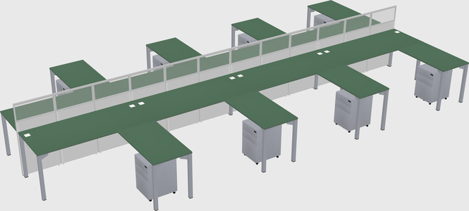 Shared l-shape cubicle
