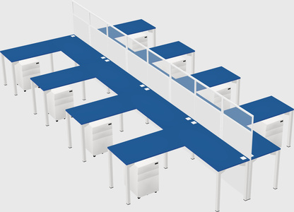 Shared l-shape cubicle
