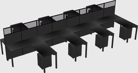 Shared l-shape cubicle