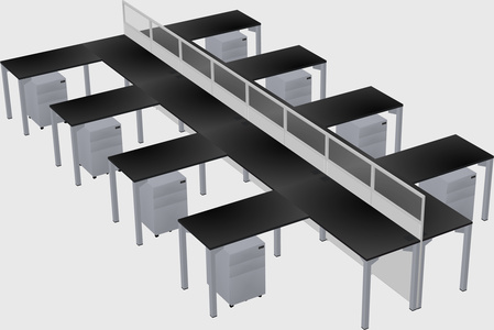 Shared l-shape cubicle