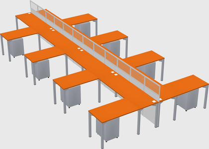 Shared l-shape cubicle