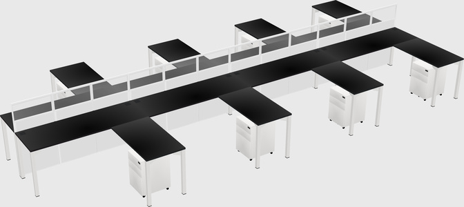 Shared l-shape cubicle