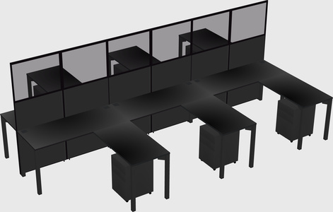 Shared l-shape cubicle