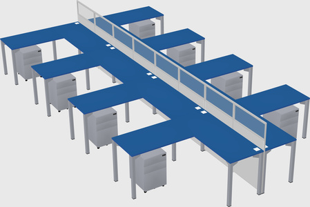 Shared l-shape cubicle