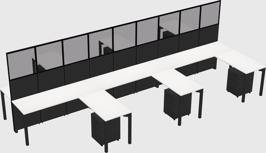 Shared l-shape cubicle
