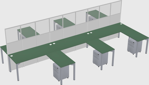 Shared l-shape cubicle
