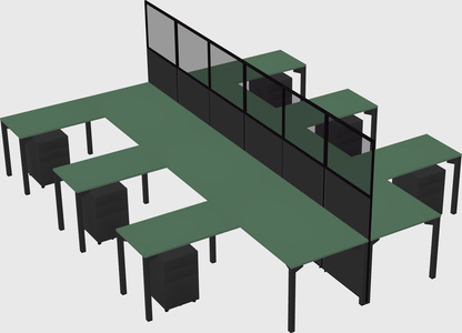 Shared l-shape cubicle