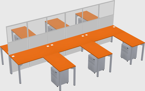 Shared l-shape cubicle