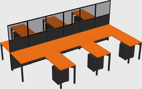 Shared l-shape cubicle