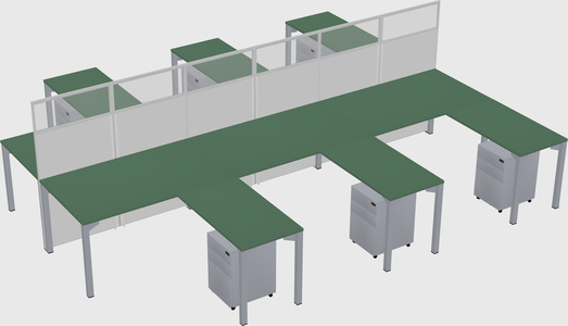 Shared l-shape cubicle