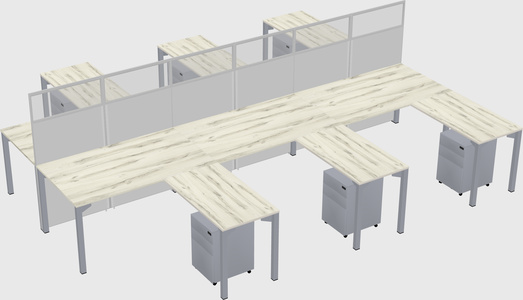 Shared l-shape cubicle