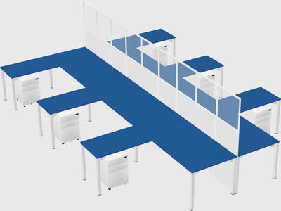 Shared l-shape cubicle
