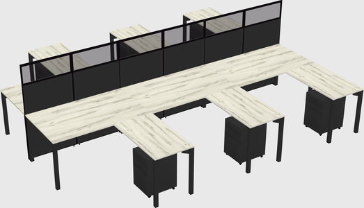 Shared l-shape cubicle