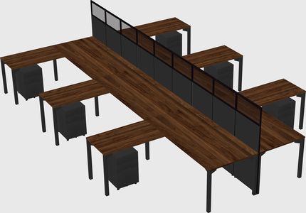 Shared l-shape cubicle