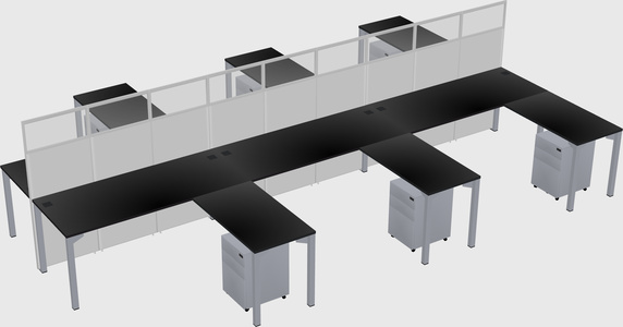 Shared l-shape cubicle