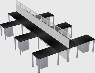 Shared l-shape cubicle