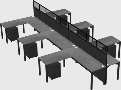 Shared l-shape cubicle