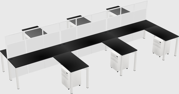 Shared l-shape cubicle