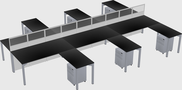 Shared l-shape cubicle