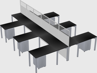 Shared l-shape cubicle