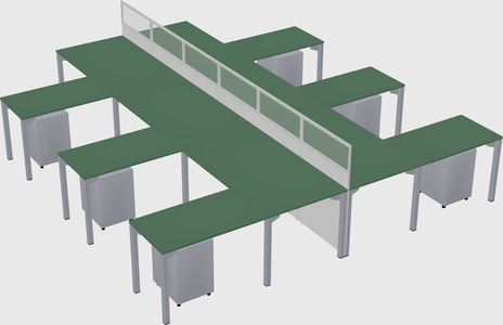 Shared l-shape cubicle
