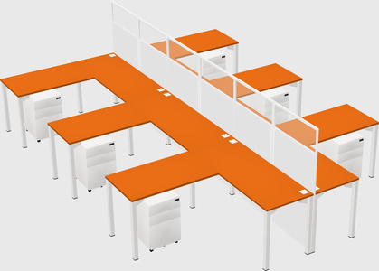 Shared l-shape cubicle