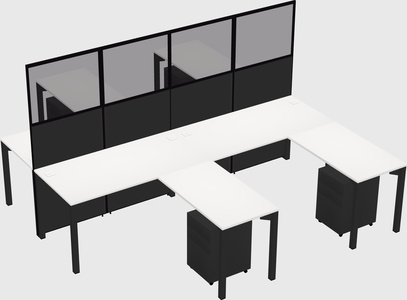 Shared l-shape cubicle
