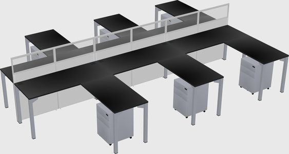 Shared l-shape cubicle