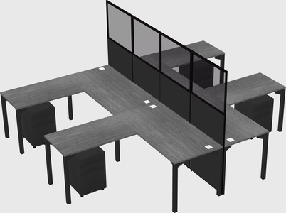 Shared l-shape cubicle