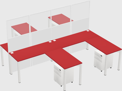 Shared l-shape cubicle