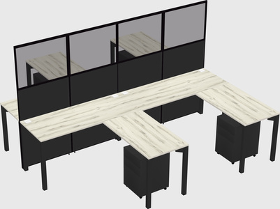 Shared l-shape cubicle