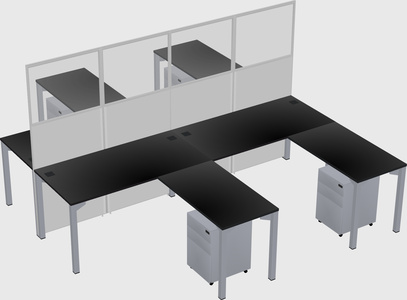 Shared l-shape cubicle